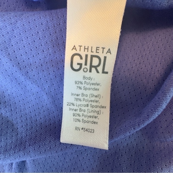 Athleta Girls Purple and Blue Tank Top with Built In Bra Criss-Cross Straps Sz L - Picture 12 of 12